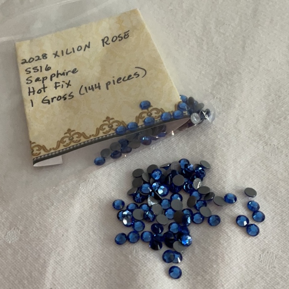 Swarovski • Color: Sapphire, 2028 XILION Rose Hotfix Rhinestones